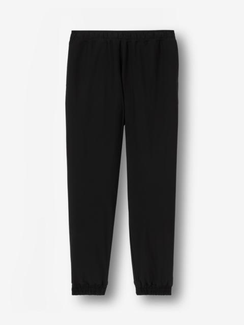 Burberry Logo Print Stretch Nylon Trousers