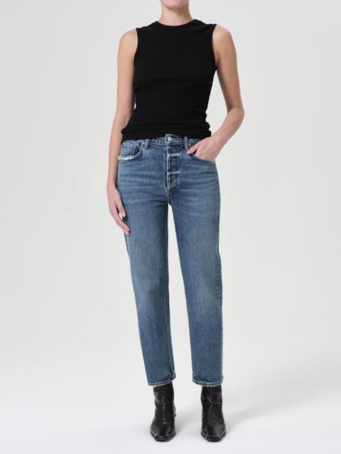 AGOLDE RILEY HIGH RISE STRAIGHT CROP (STRETCH) IN MOOR