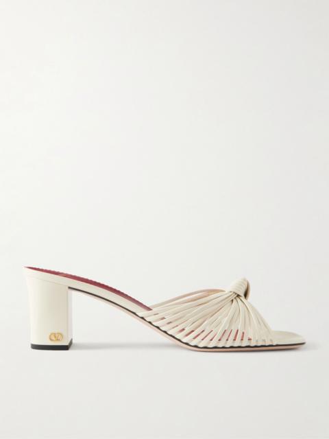 Valentino Annet 60 woven leather mules White