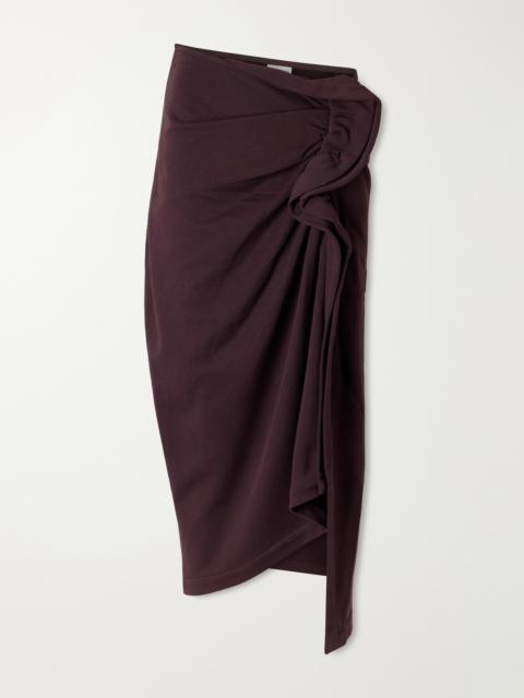 Dries Van Noten Draped Cotton-jersey Midi Skirt