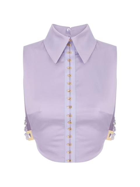ELISABETTA FRANCHI shirt-collar cotton bib