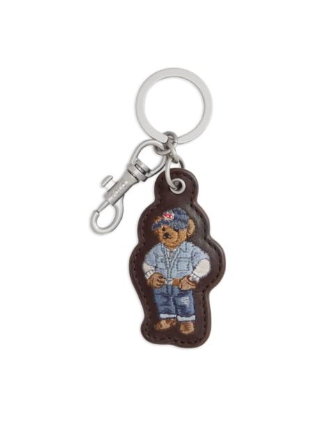 Polo Ralph Lauren embroidered-polo bear leather key fob