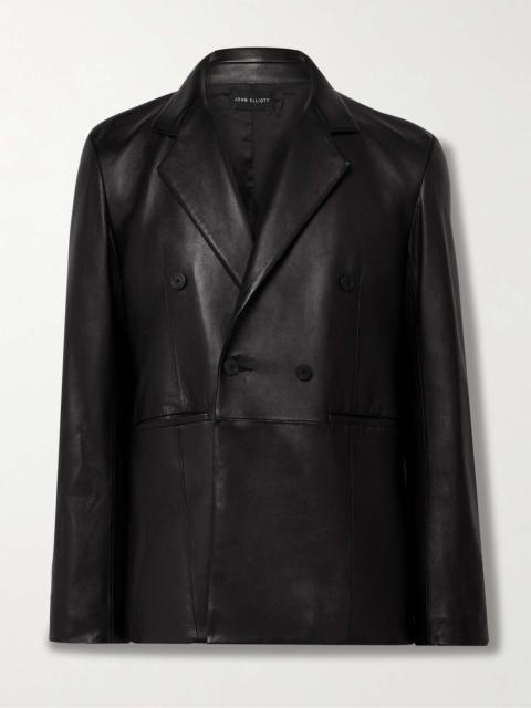 John Elliott Double-Breasted Leather Blazer