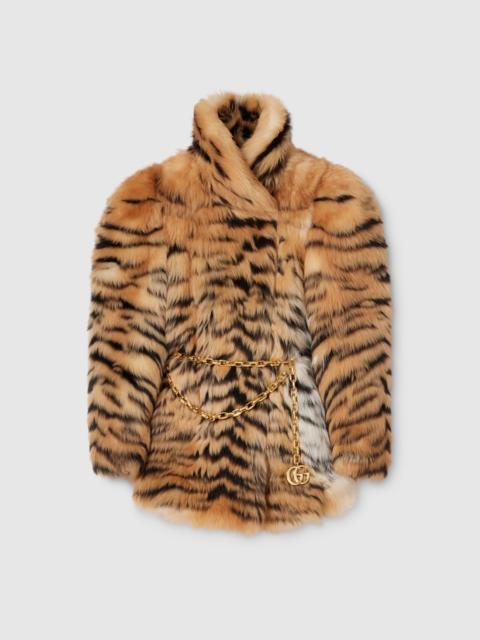 GUCCI Smooth long shearling coat