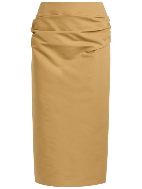 armarium Armarium Pernilla Draped Cotton-poplin Midi Skirt