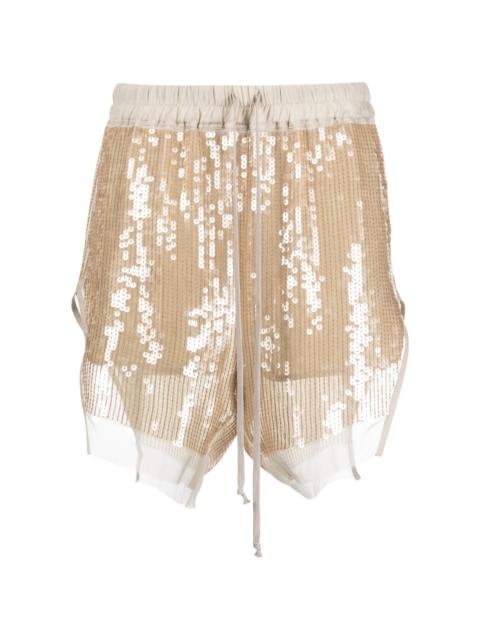 sequin-embellished short shorts