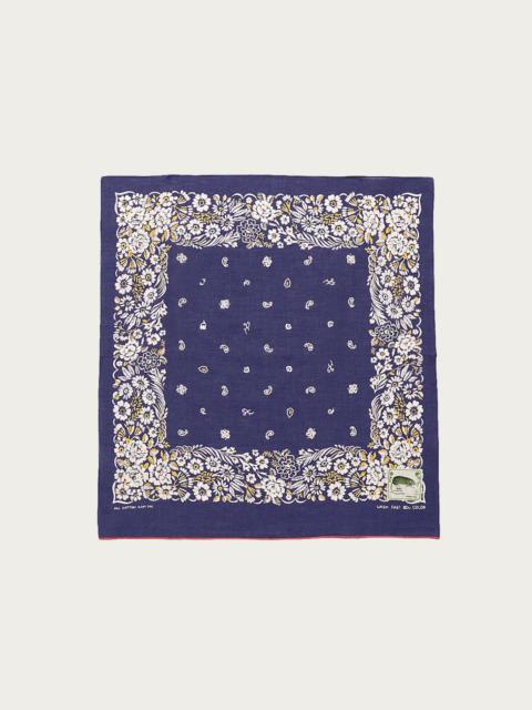 Kapital Fastcolor Selvedge Bandanna (CHURCHILL GARDEN) 15x15 - Purple