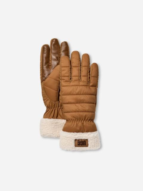 UGG ® Women's AW ®fluff Cuff Glove Nylon in Chestnut