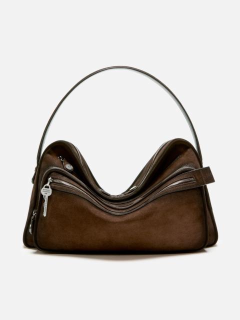 Acne Studios Camero Camera Suede Shoulder Bag - Dark brown