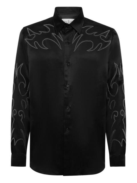 PHILIPP PLEIN Texas flame-detail shirt
