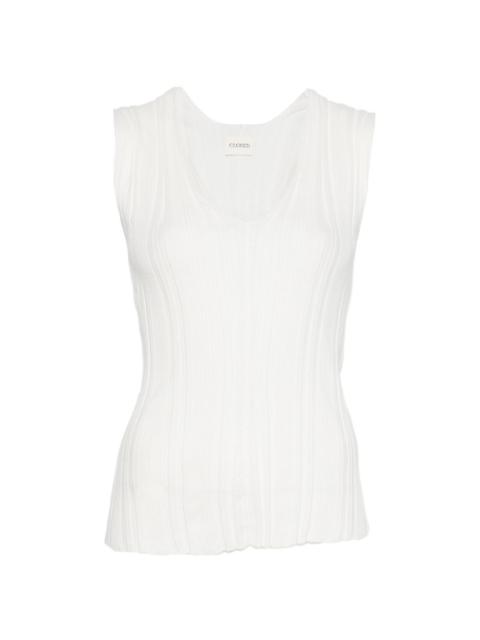 CLOSED ribbed-knit V-neck sweater