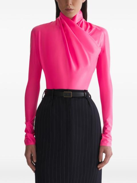 MUGLER draped long-sleeve top