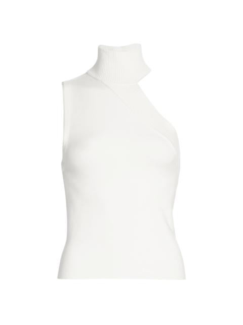 Alice + Olivia Women's Kiki Multi-Stitch Cutout Tank Top - White