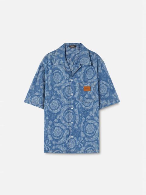 VERSACE Barocco Silhouette Denim Shirt