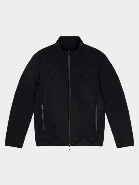 EMPORIO ARMANI Men's Down Chevron-Quilted Nylon Jacket