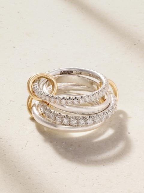 Spinelli Kilcollin Halley Sterling Silver, 18-karat Gold And Diamond Ring