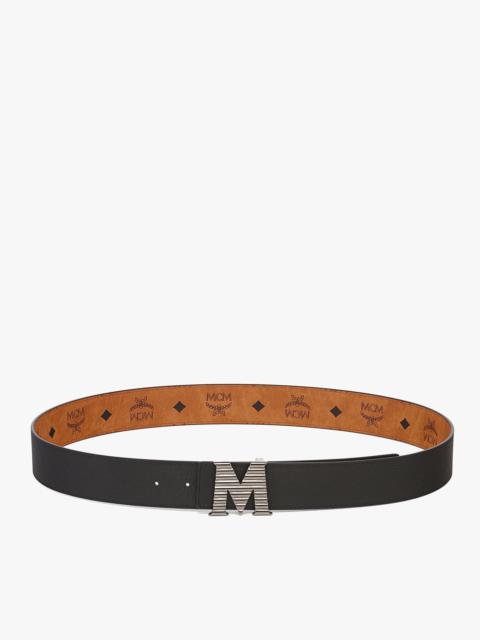 MCM Claus Fluted M Belt 1.5” in Grained Leather