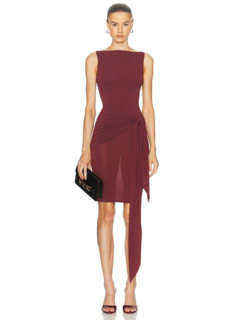 ALEX PERRY Gathered Jersey Midi Dress