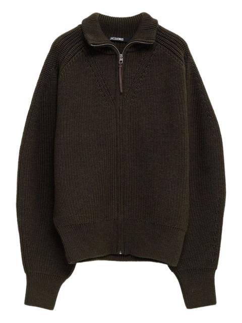 JACQUEMUS zip-front ribbed cardigan