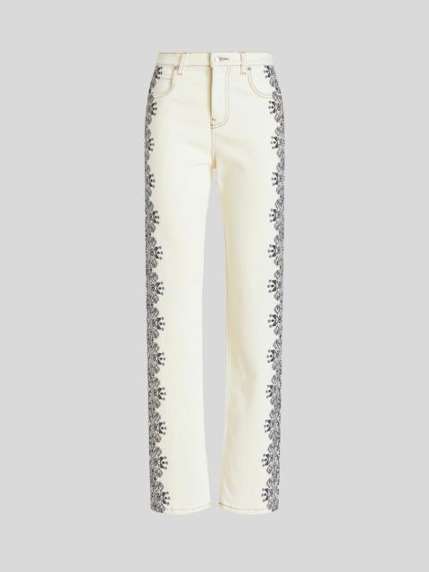 Etro JEANS WITH PLACED PAISLEY PRINT