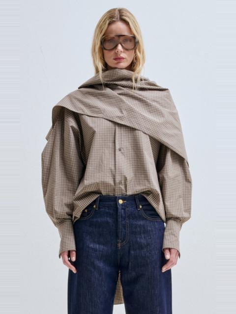 DARKPARK Georgia Draped Cotton Top neutral