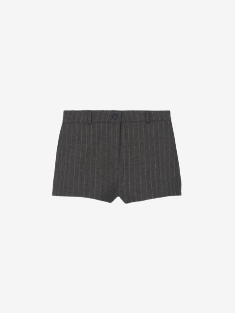 The Frankie Shop Tenby Striped Hot Pants - Brown Melange