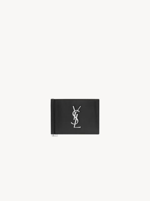 SAINT LAURENT CASSANDRE BILL CLIP WALLET IN SMOOTH LEATHER