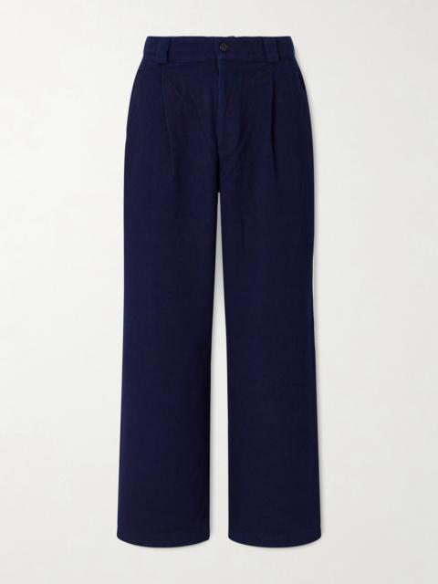 Blue Blue Japan Straight-Leg Pleated Sashiko-Cotton Trousers