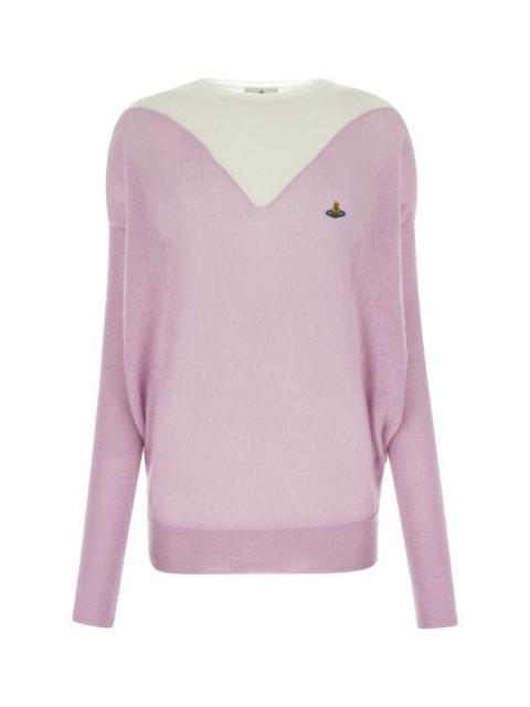 Two-tone nylon blend sweater