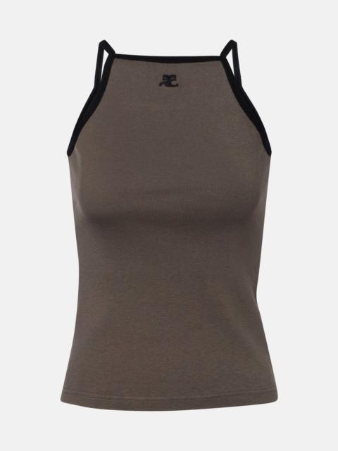 courrèges Logo cotton tank top