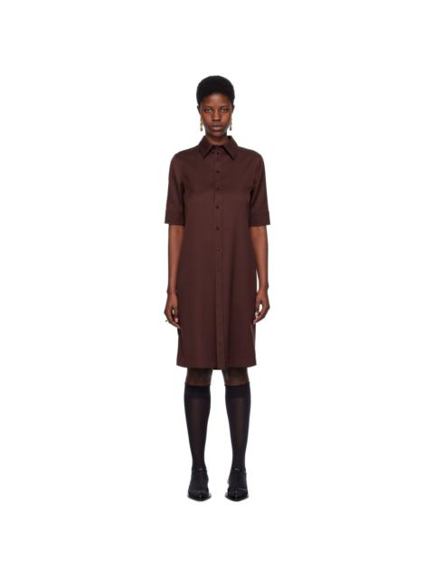 Brown Straight Cut Midi Dress