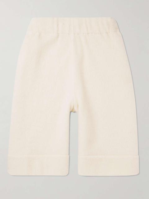 Wide-Leg Brushed Alpaca and Cotton-Blend Shorts