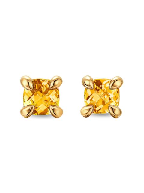 DAVID YURMAN Women's Micro Chatelaine Stud Earrings in 18K Yellow Gold - Citrine