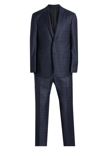 GIORGIO ARMANI Men's Micro Check Windowpane Suit - Charcoal