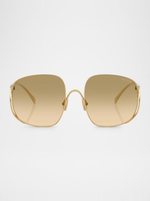 Miu Miu MU A57S Metal Square Sunglasses