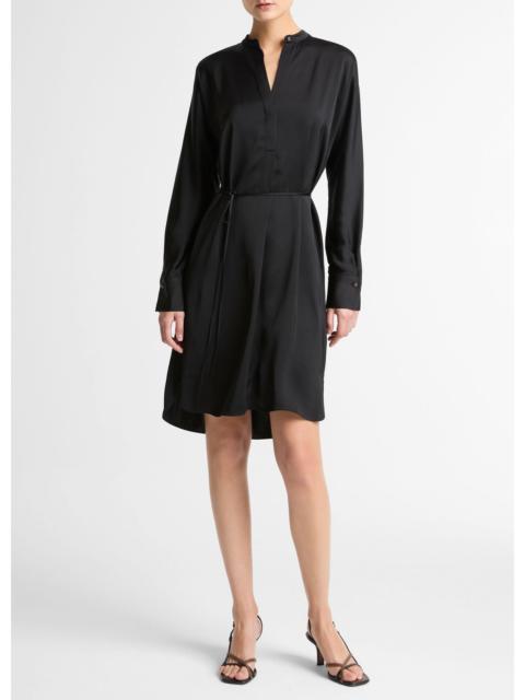 Vince Matte Satin Band-Collar Dress
