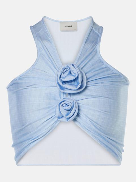 COPERNI Floral-appliqué crop top