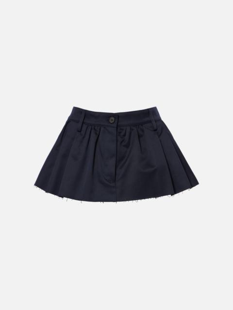 Miu Miu Pleated cotton canvas miniskirt