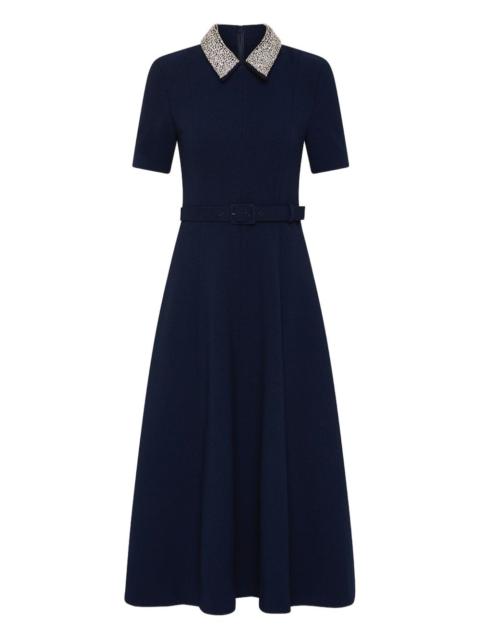 REBECCA VALLANCE embellished-collar belted dress