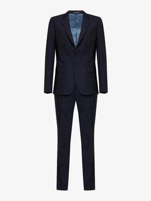 Single-breasted notched-lapel regular-fit wool-blend suit