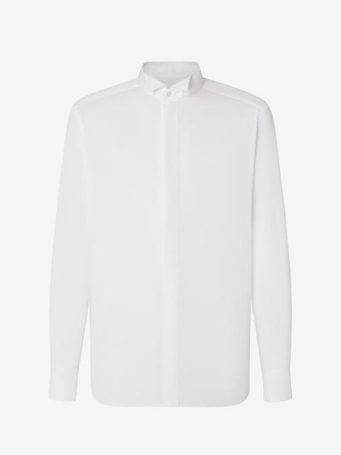 CORNELIANI White cotton shirt with micro stripes
