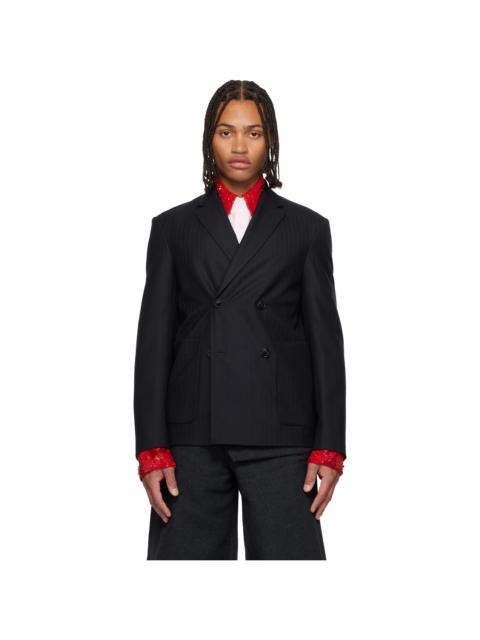 Dries Van Noten Navy Wool Blazer