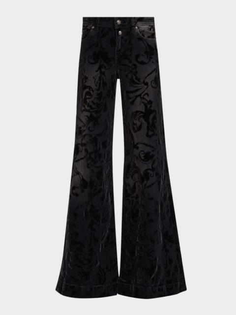 VERSACE JEANS COUTURE Glitter Barocco Flare Jeans