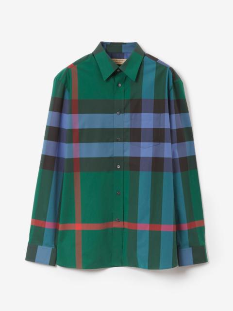 Burberry Check Stretch Cotton Shirt