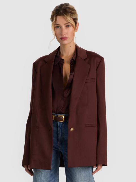 Alice + Olivia RONAN OVERSIZED BOXY BLAZER - DARK CHOCOLATE