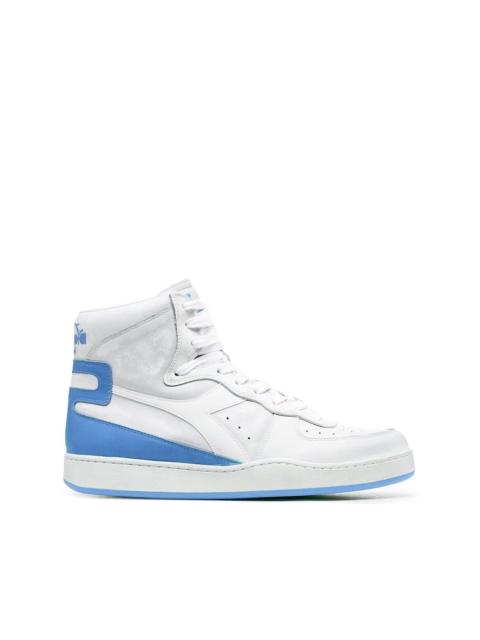 diadora high-top panelled leather sneakers