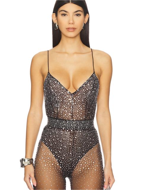 ALEX PERRY Crystal Mesh Bodysuit