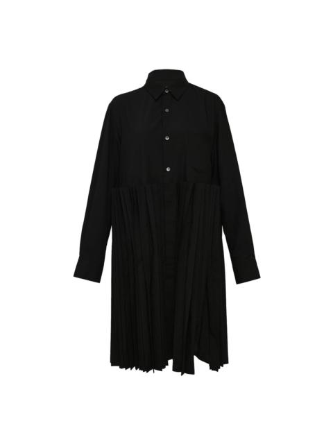 Comme Des Garçons Polyester Spun Broad Pleated Blouse
