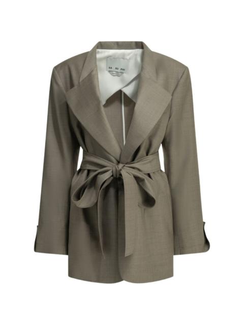 SA SU PHI belted double-breasted coat
