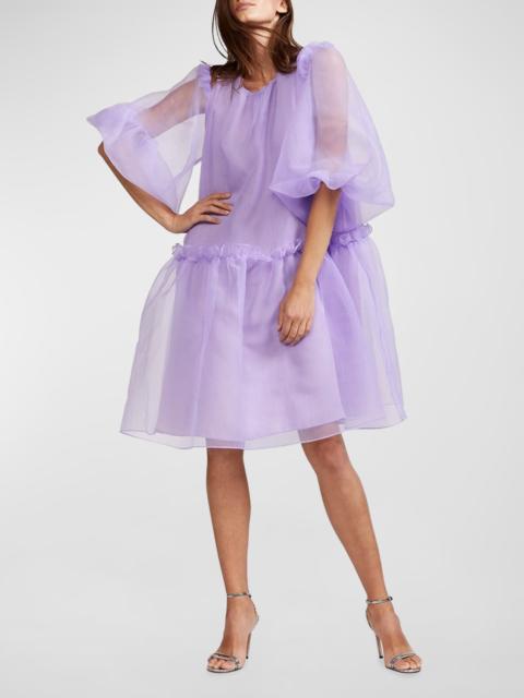 CYNTHIA ROWLEY Tallulah Puff-Sleeve Organza Dress